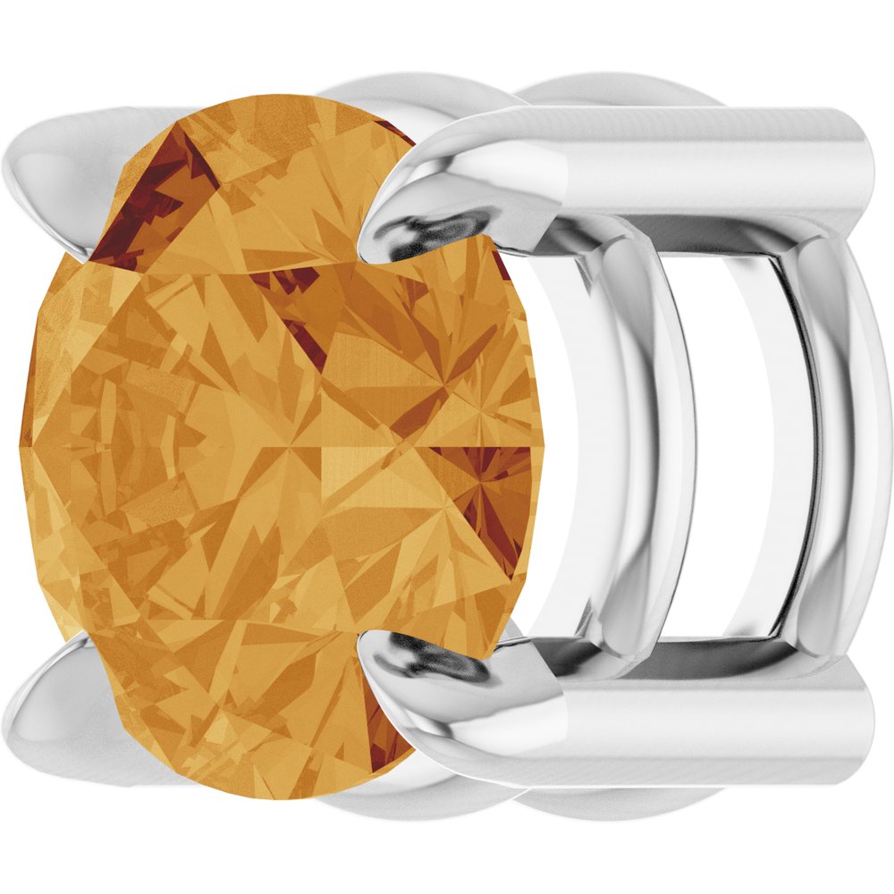 14K White Gold 5 mm Natural Citrine Pendant