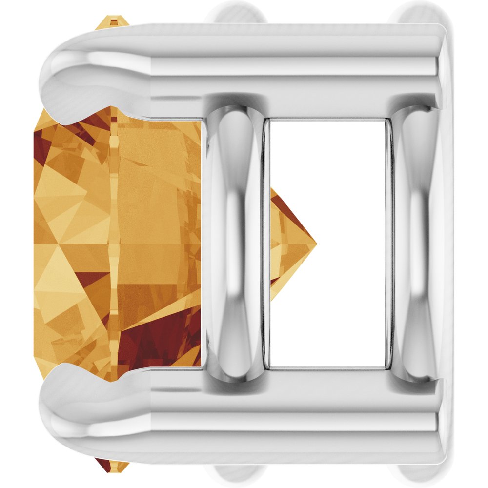 14K White Gold 5 mm Natural Citrine Pendant