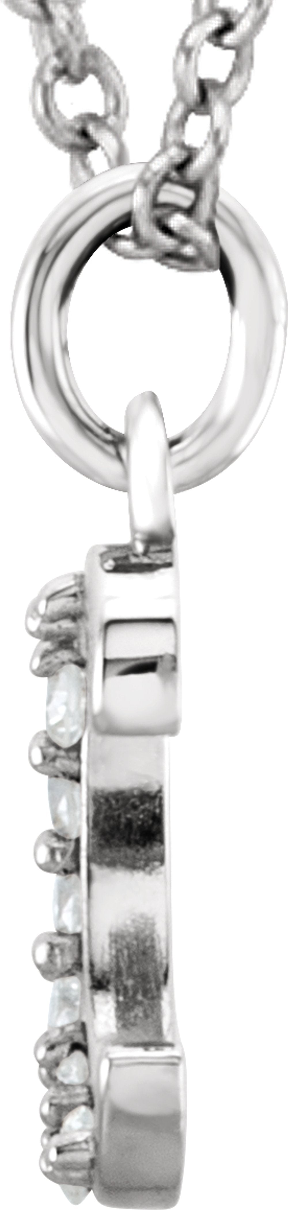 14K White Gold .03 CTW Natural Diamond Lowercase Initial C 16" Necklace