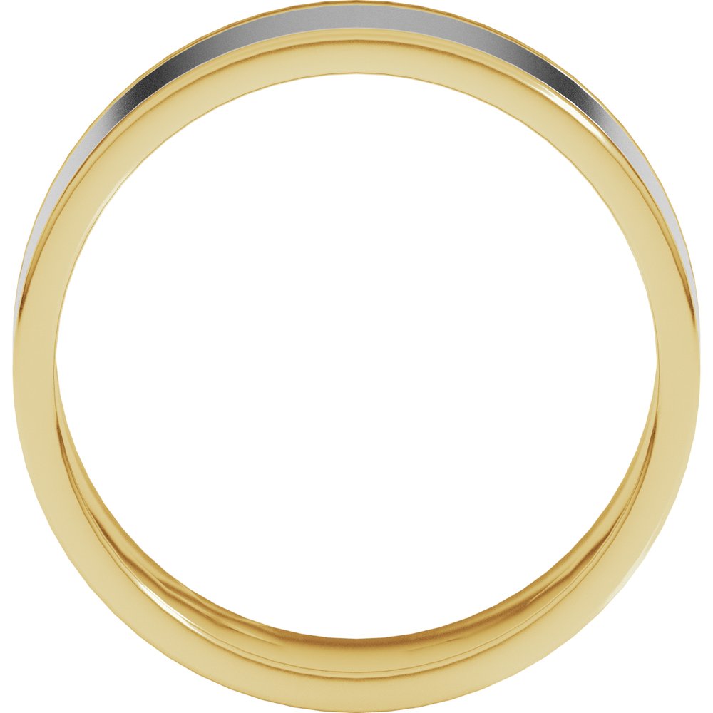 14K Yellow/White 7 mm Stepped-Edge Inlay Flat Band Size 11