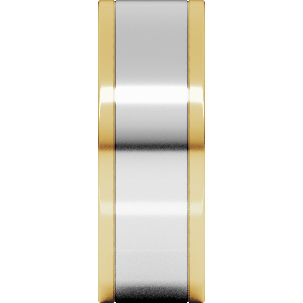14K Yellow/White 7 mm Stepped-Edge Inlay Flat Band Size 11