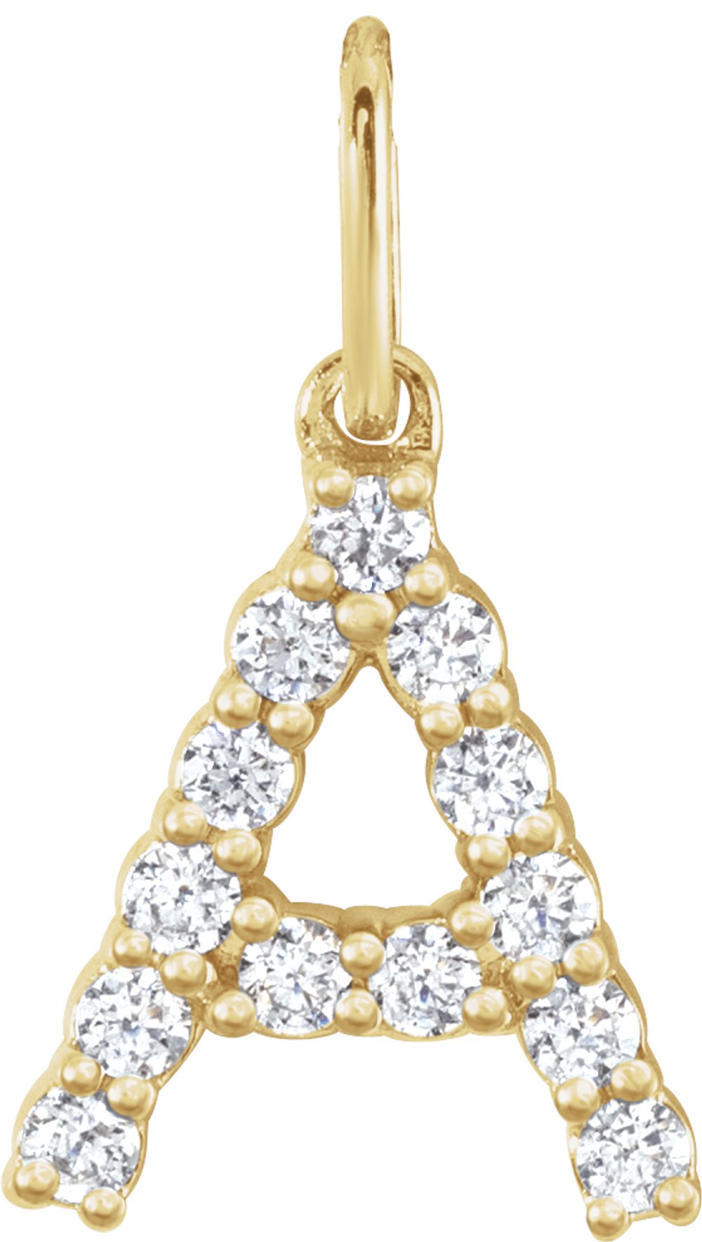 14K Yellow Gold 1/5 CTW Lab-Grown Diamond Initial A Pendant