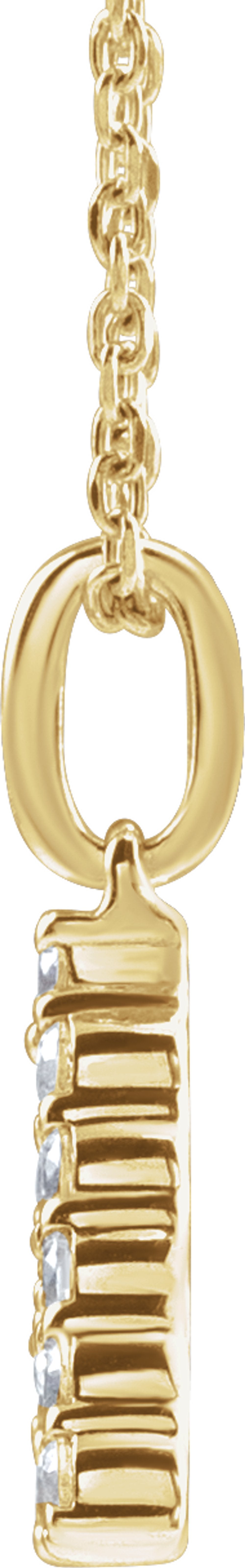 14K Yellow Gold 1/5 CTW Lab-Grown Diamond Initial A 16-18" Necklace