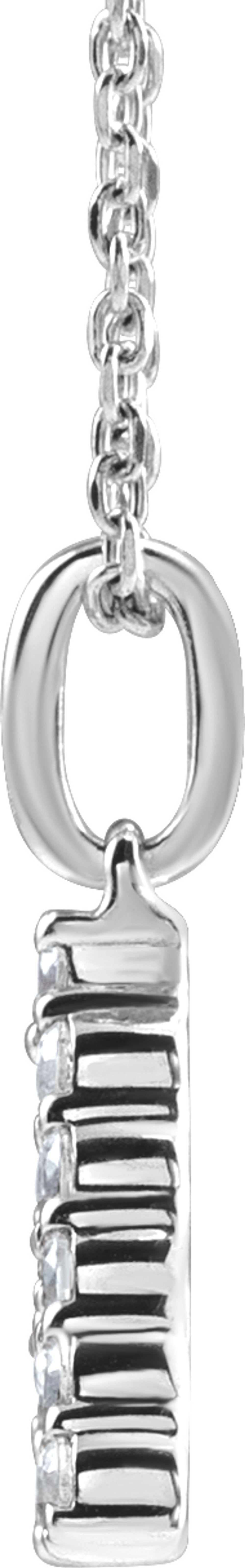 14K White Gold 1/5 CTW Lab-Grown Diamond Initial A 16-18" Necklace