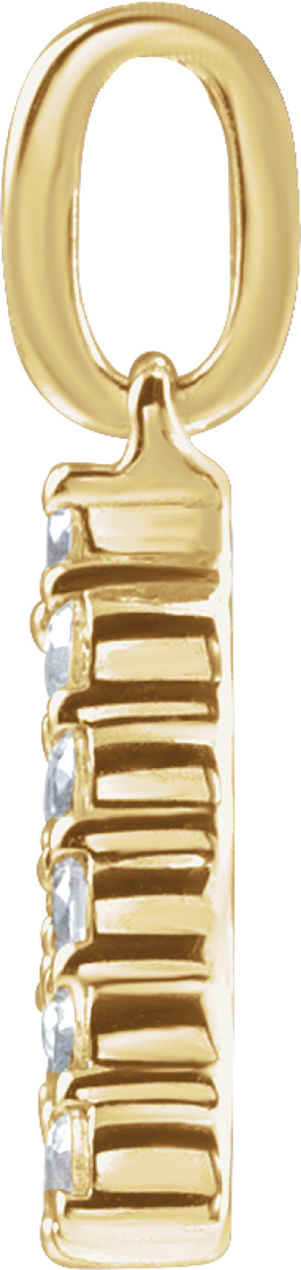 14K Yellow Gold 1/5 CTW Lab-Grown Diamond Initial A Pendant