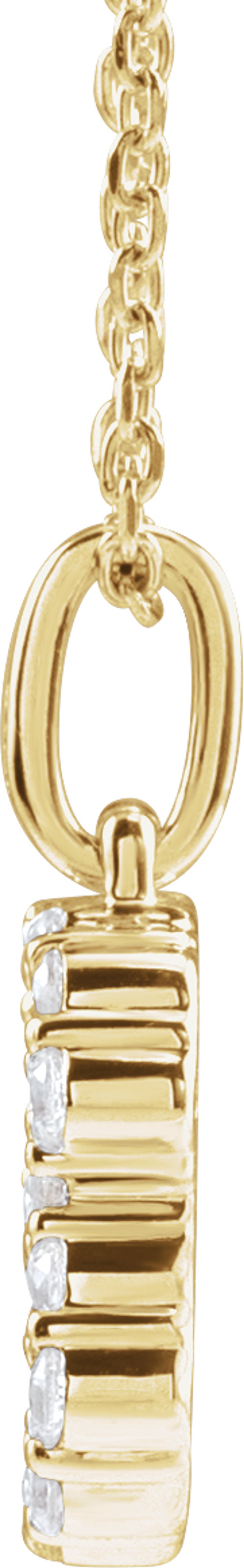 14K Yellow 1/4 CTW Lab-Grown Diamond Initial B 16-18" Necklace