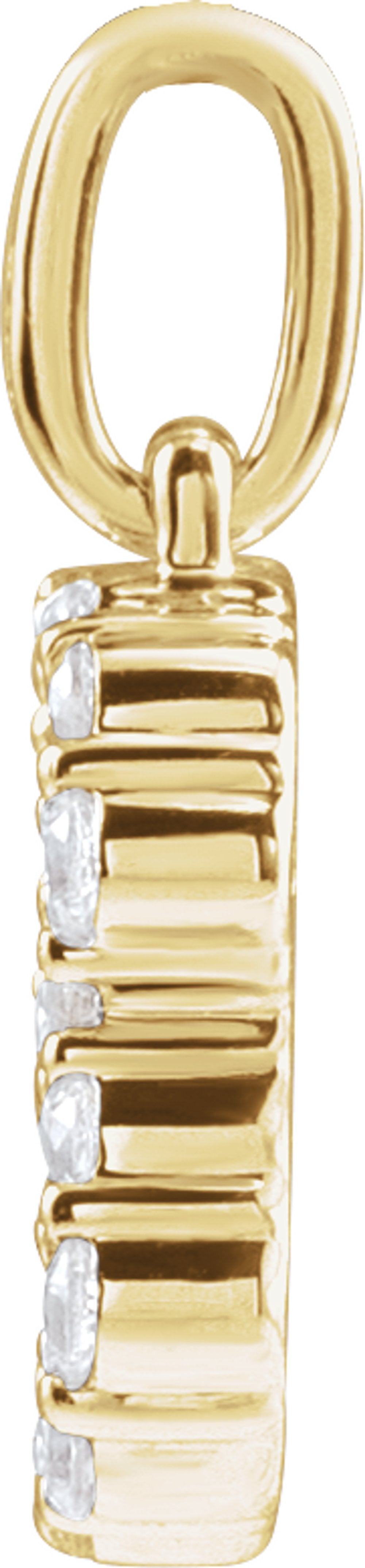 14K Yellow 1/4 CTW Lab-Grown Diamond Initial B Pendant