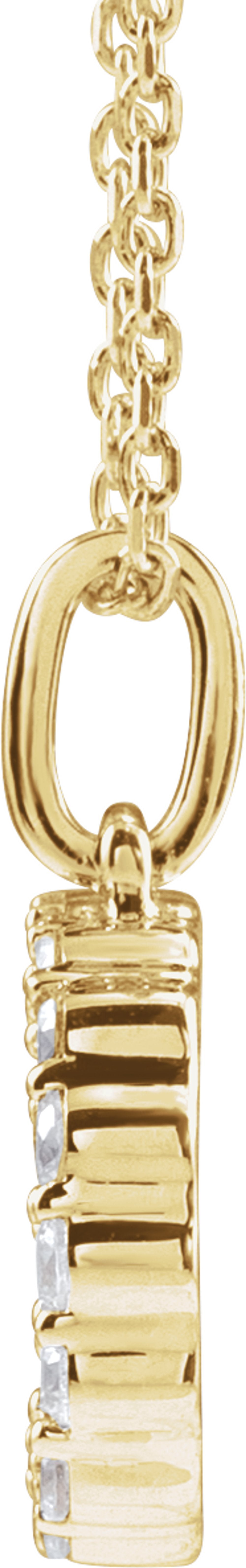 14K Yellow Gold 1/4 CTW Lab-Grown Diamond Initial D 16-18" Necklace