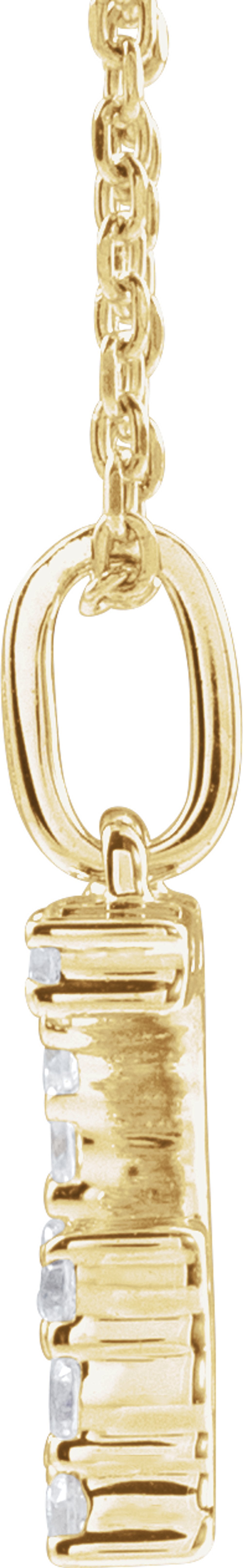 14K Yellow Gold 1/5 CTW Lab-Grown Diamond Initial G 16-18" Necklace