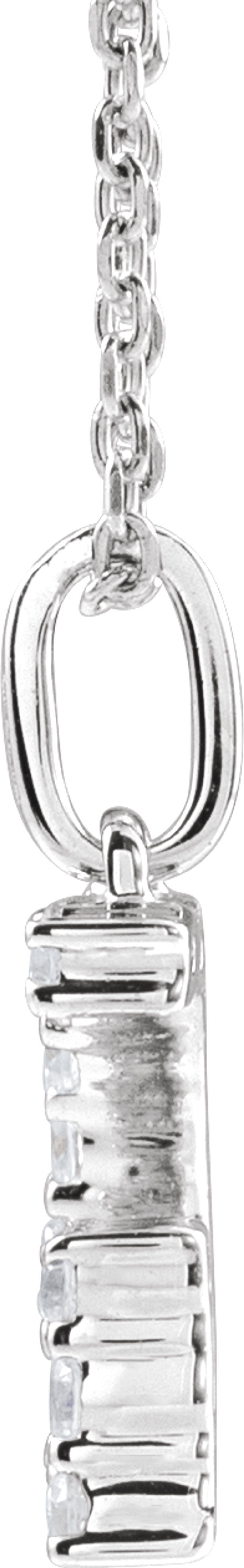 14K White Gold 1/5 CTW Lab-Grown Diamond Initial G 16-18" Necklace