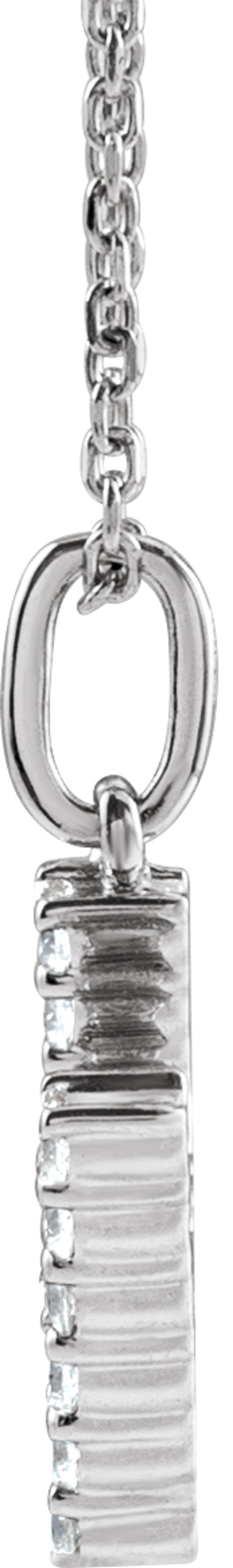 14K White Gold 1/5 CTW Lab-Grown Diamond Initial H 16-18" Necklace