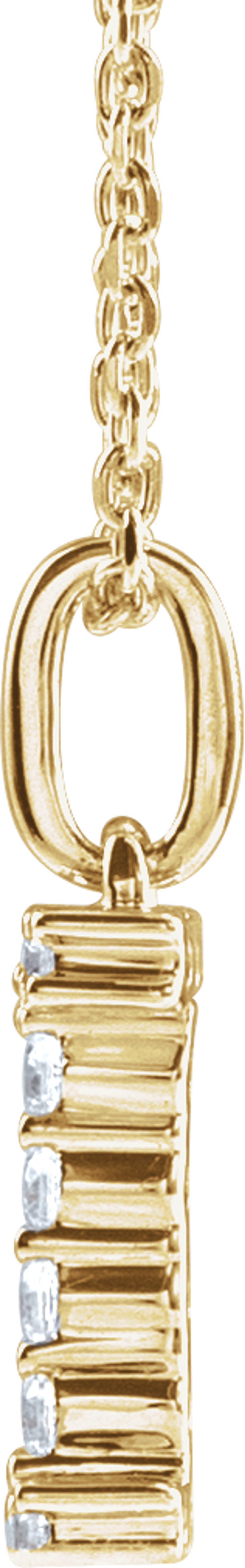 14K Yellow 1/6 CTW Lab-Grown Diamond Initial I 16-18" Necklace