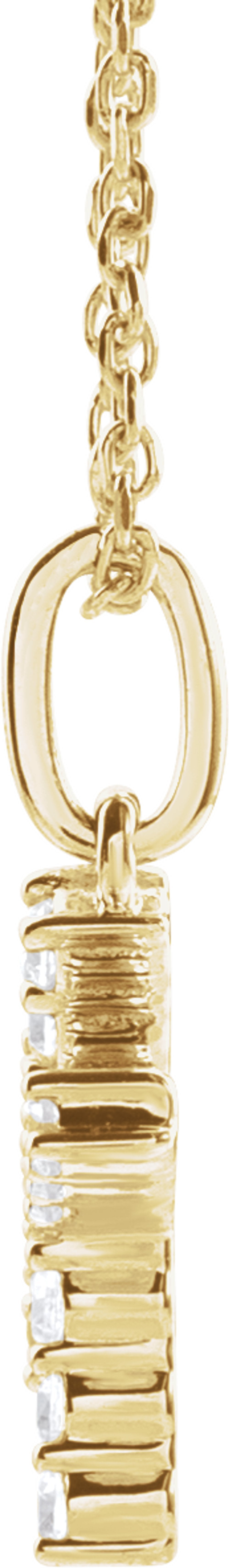 14K Yellow Gold 1/5 CTW Lab-Grown Diamond Initial K 16-18" Necklace