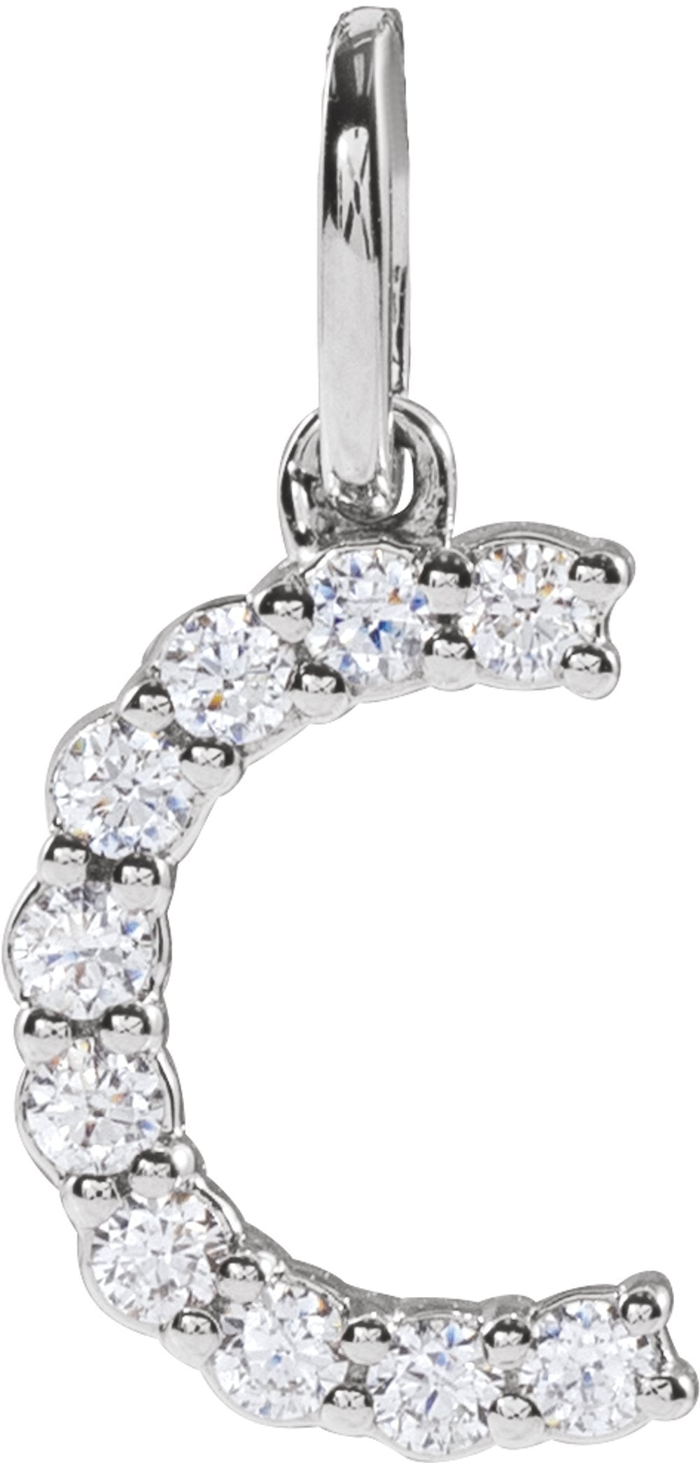 14K White Gold 1/6 CTW Lab-Grown Diamond Initial C Pendant