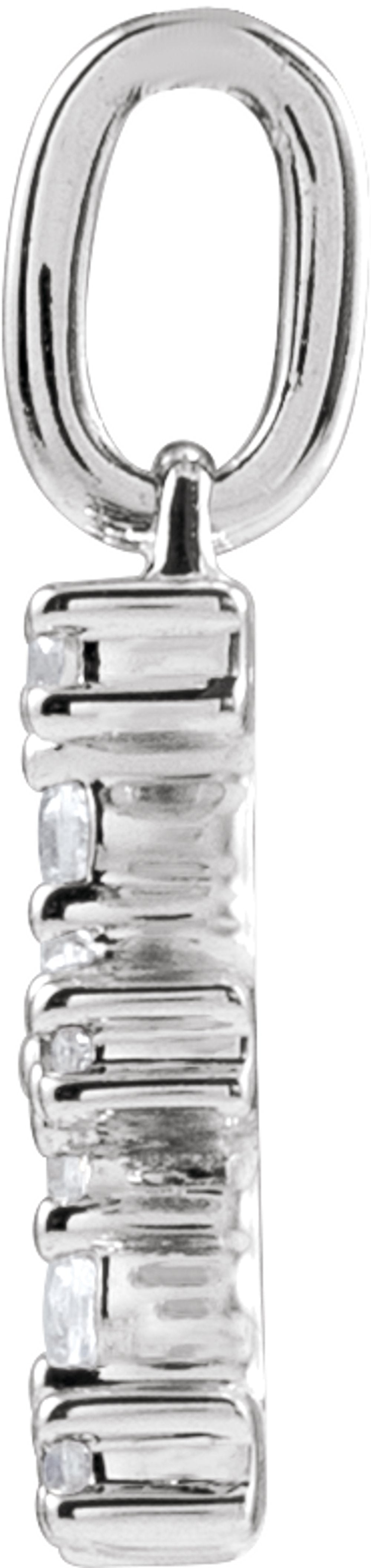 14K White Gold 1/5 CTW Lab-Grown Diamond Initial E Pendant