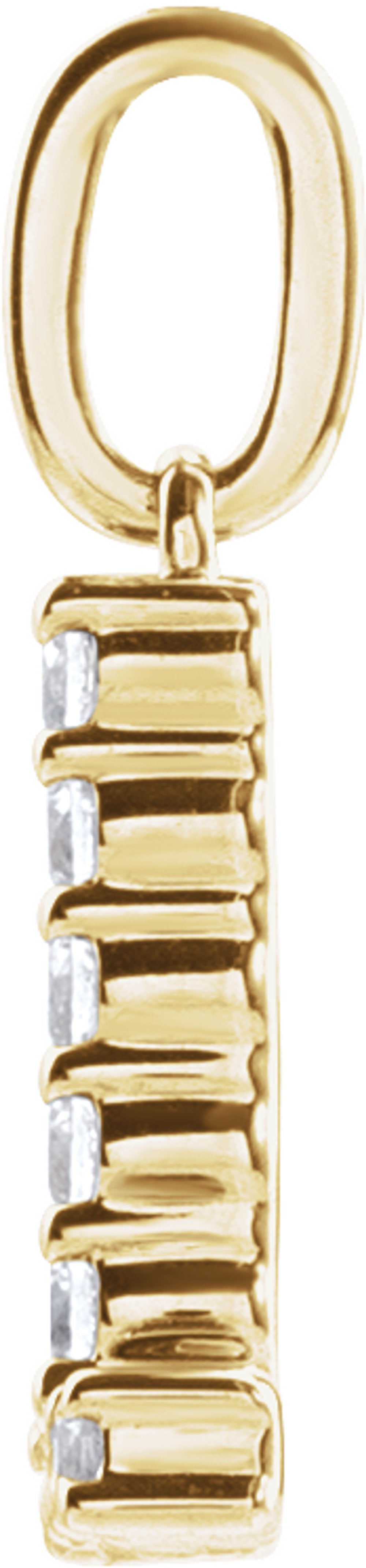 14K Yellow Gold 1/8 CTW Lab-Grown Diamond Initial L Pendant