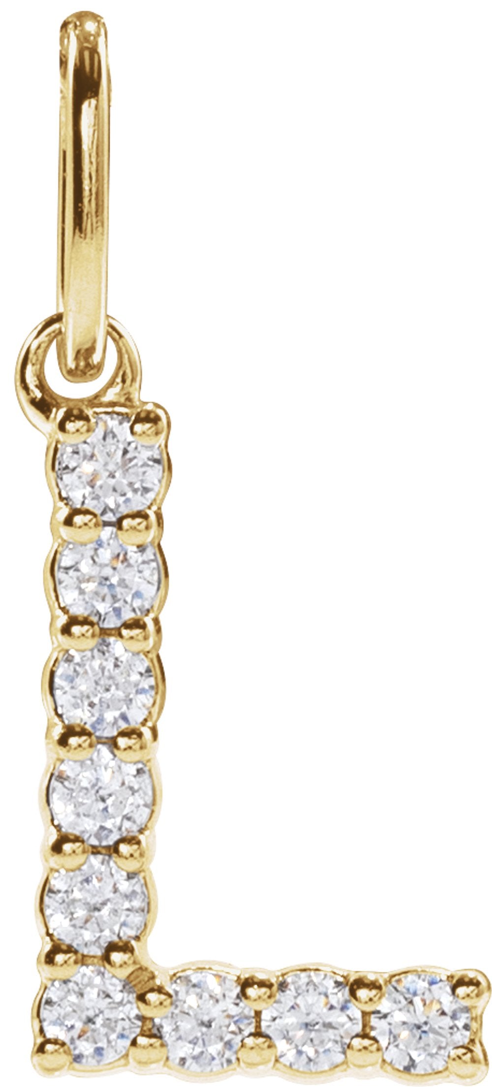 14K Yellow Gold 1/8 CTW Lab-Grown Diamond Initial L Pendant