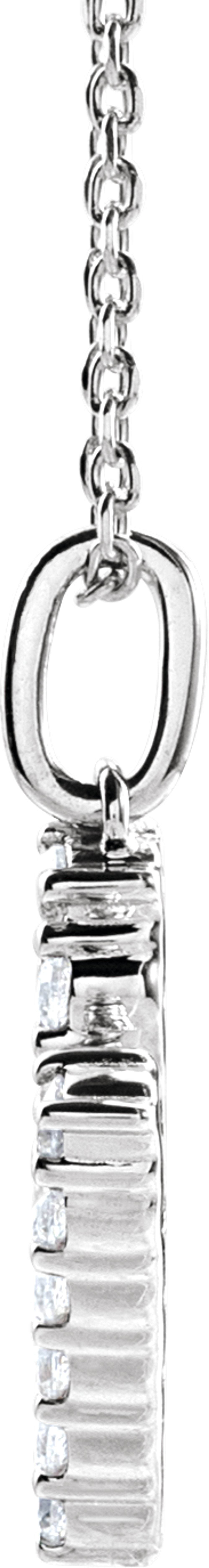 14K White Gold 1/3 CTW Lab-Grown Diamond Initial M 16-18" Necklace