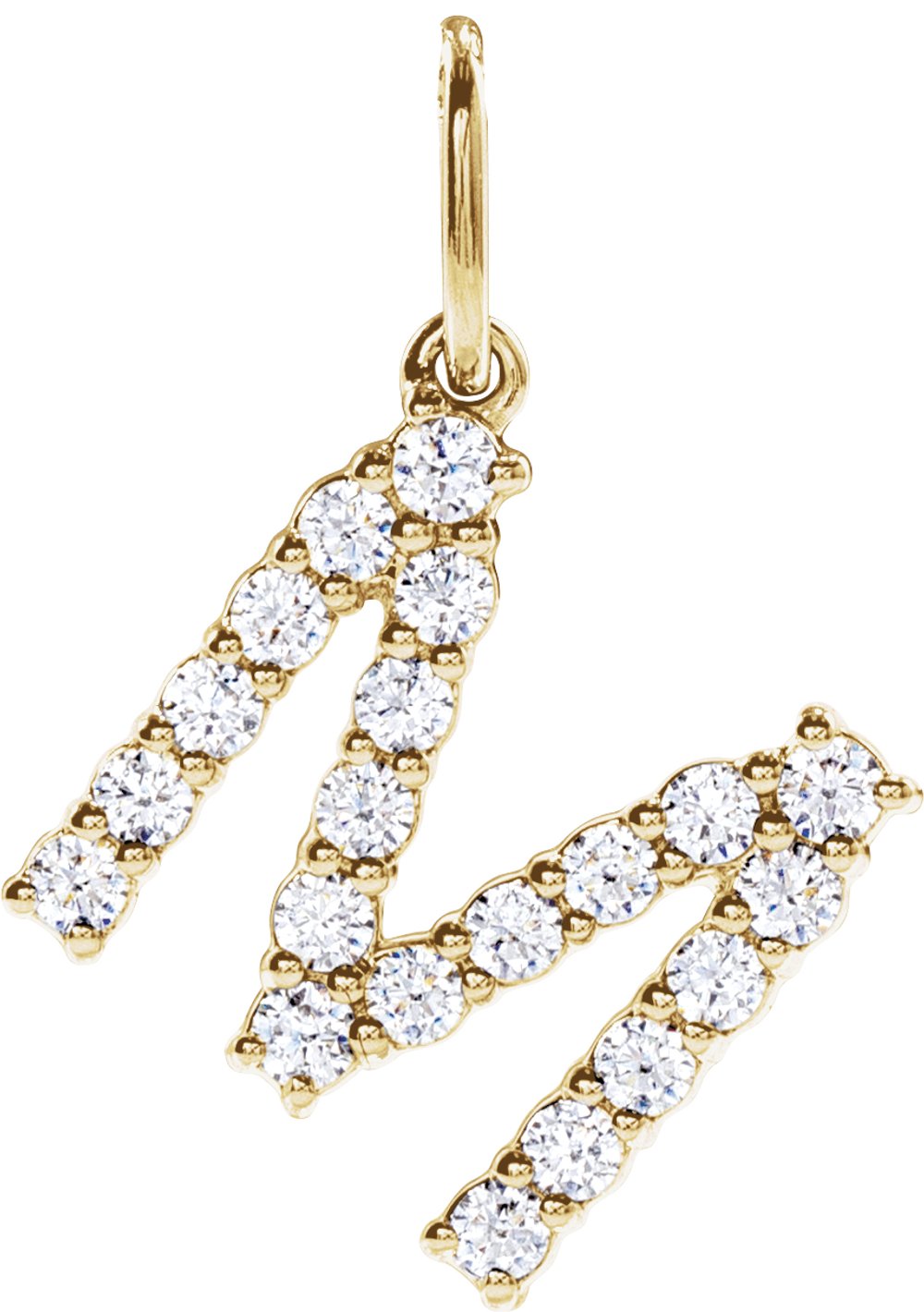 14K Yellow Gold 1/3 CTW Lab-Grown Diamond Initial M Pendant