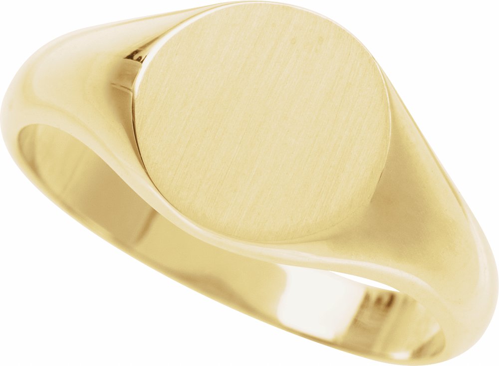 14K Yellow Gold 13 mm Signet Ring