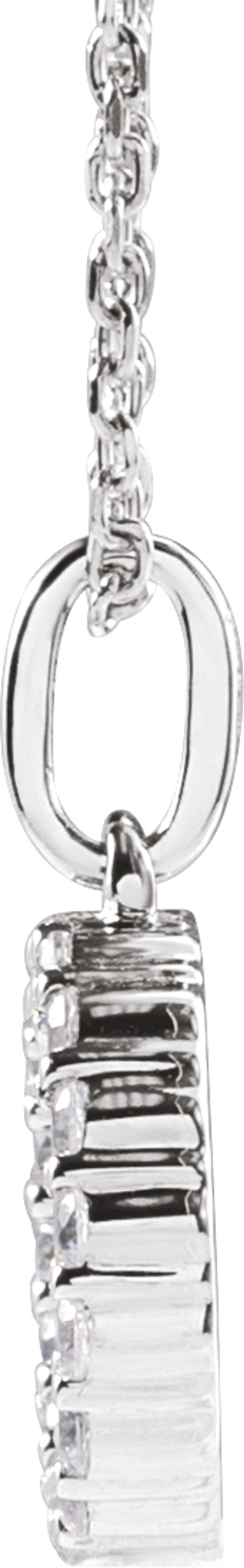 14K White Gold 1/4 CTW Lab-Grown Diamond Initial O 16-18" Necklace