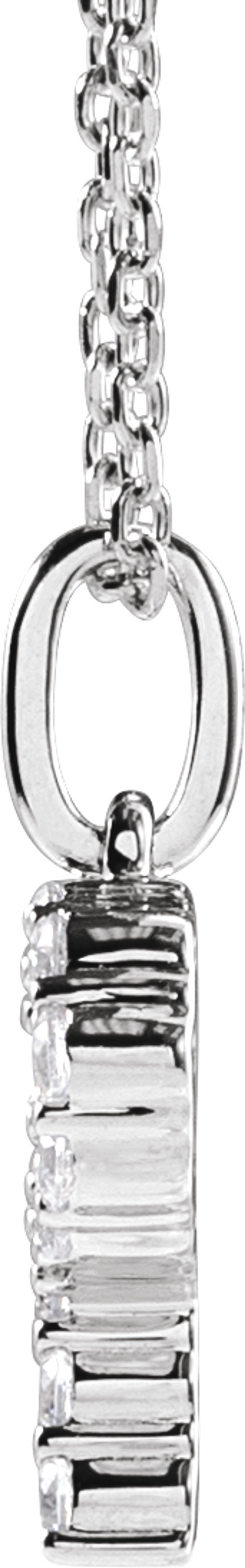 14K White Gold 1/5 CTW Lab-Grown Diamond Initial P 16-18" Necklace
