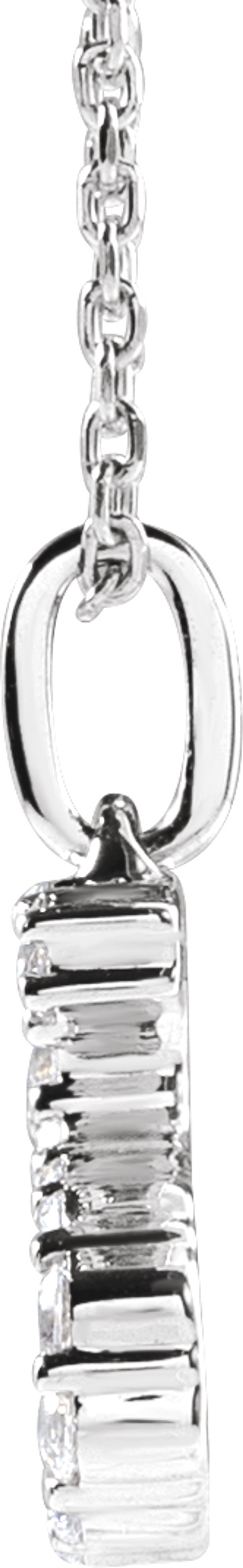 14K White Gold 1/5 CTW Lab-Grown Diamond Initial S 16-18" Necklace