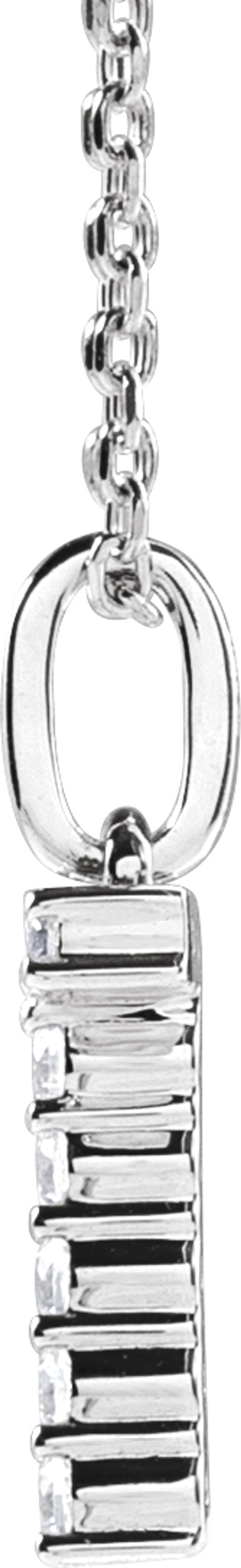 14K White Gold 1/6 CTW Lab-Grown Diamond Initial T 16-18" Necklace