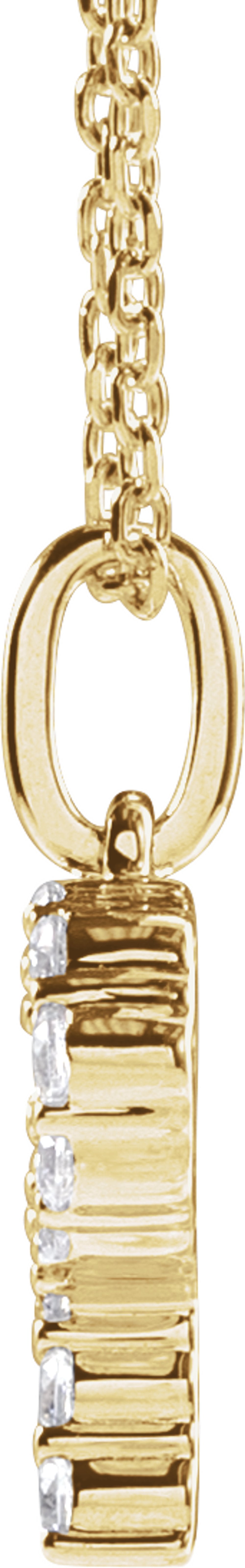 14K Yellow Gold 1/5 CTW Lab-Grown Diamond Initial P 16-18" Necklace
