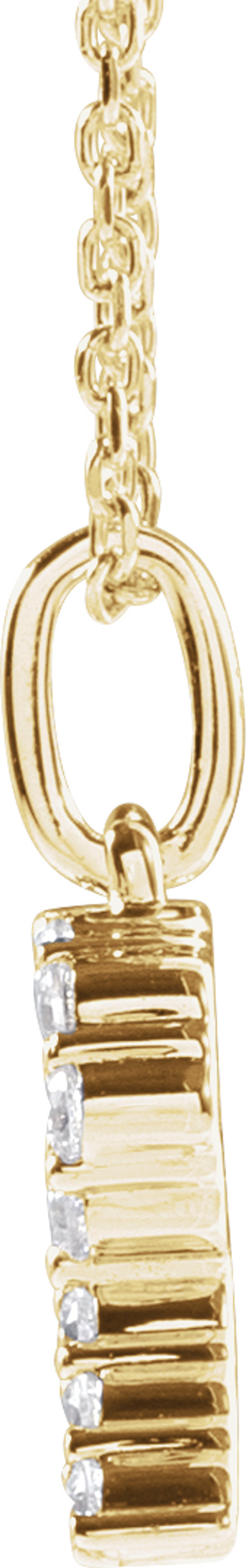 14K Yellow Gold 1/4 CTW Lab-Grown Diamond Initial R 16-18" Necklace