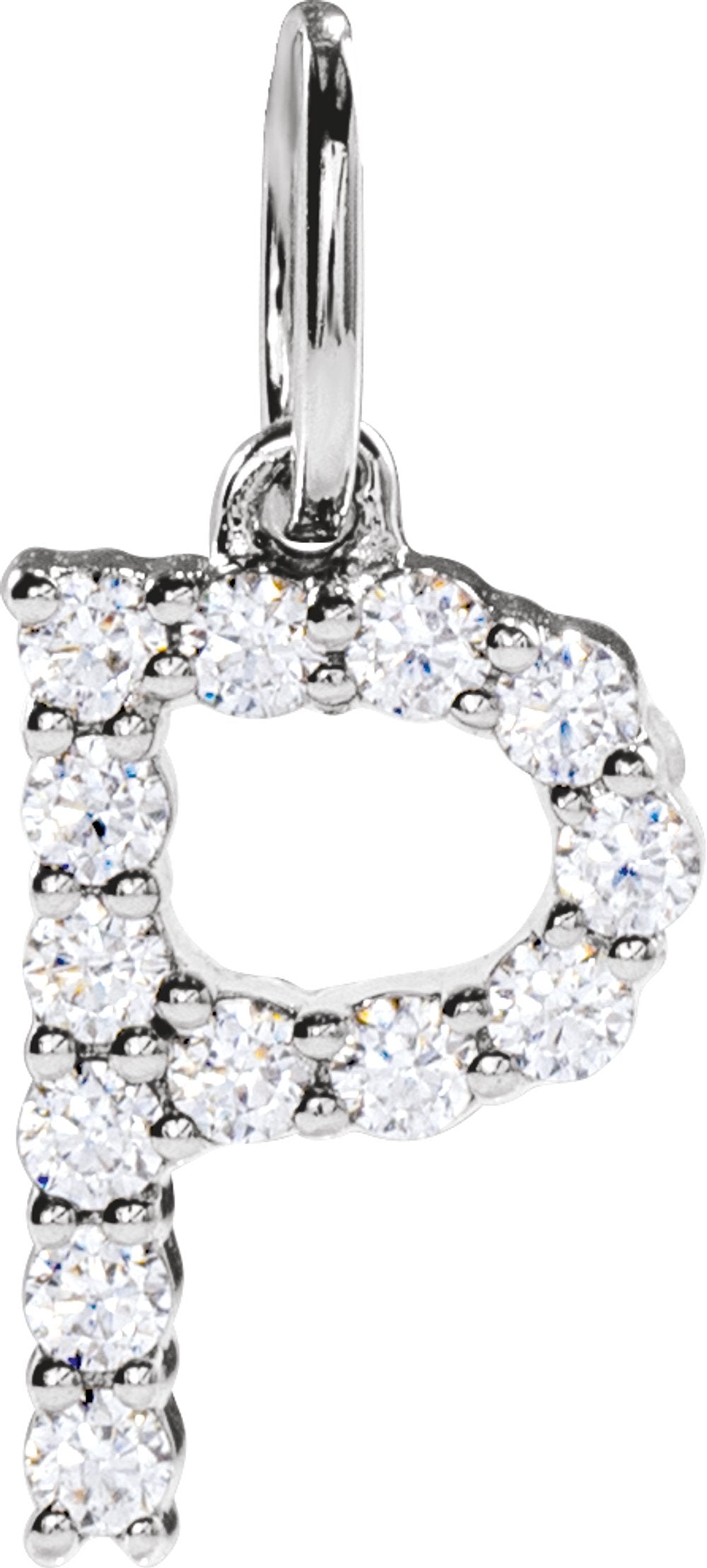 14K White Gold 1/5 CTW Lab-Grown Diamond Initial P Pendant