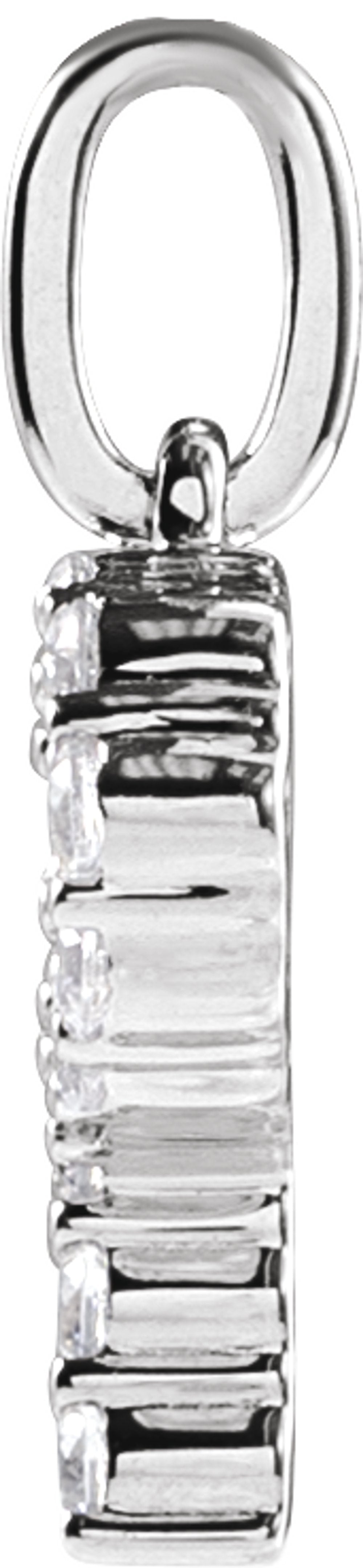 14K White Gold 1/5 CTW Lab-Grown Diamond Initial P Pendant