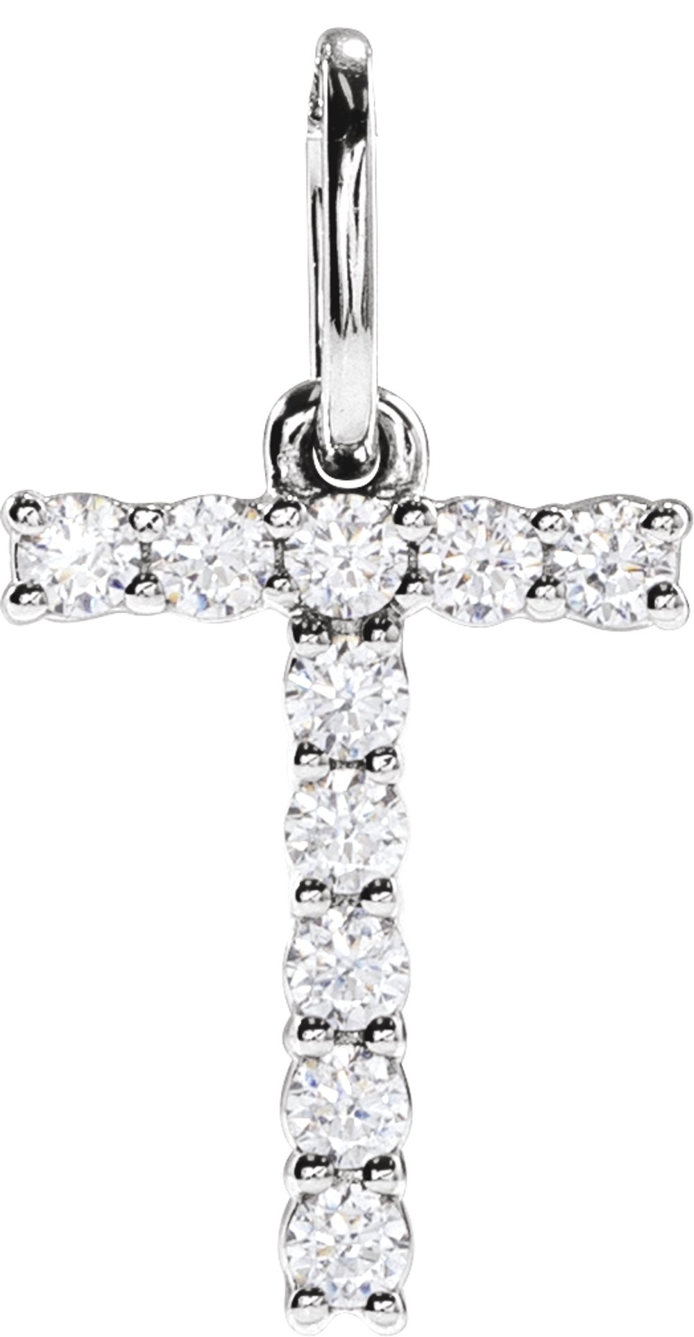 14K White 1/6 CTW Lab-Grown Diamond Initial T Pendant