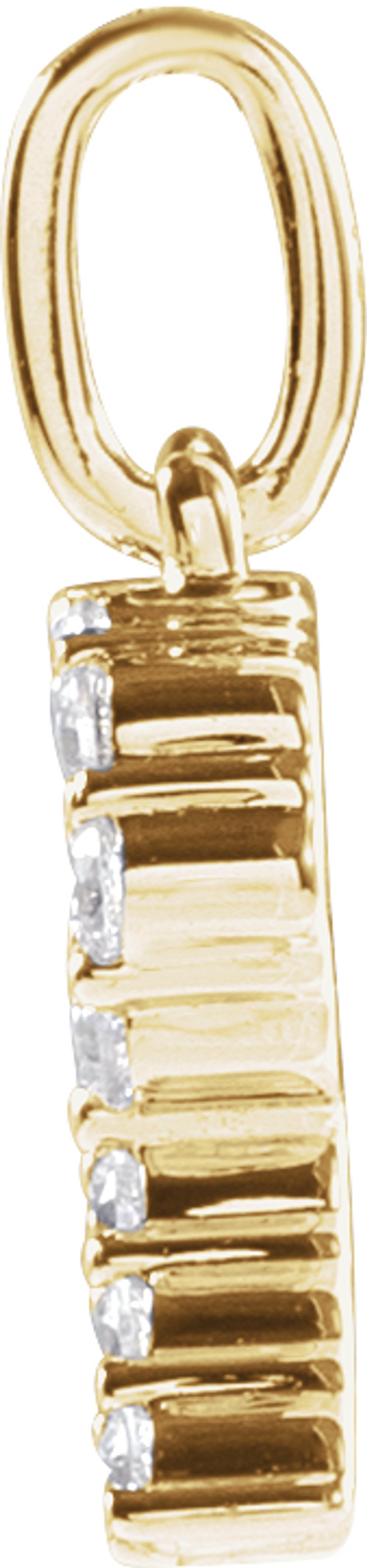 14K Yellow 1/4 CTW Lab-Grown Diamond Initial R Pendant