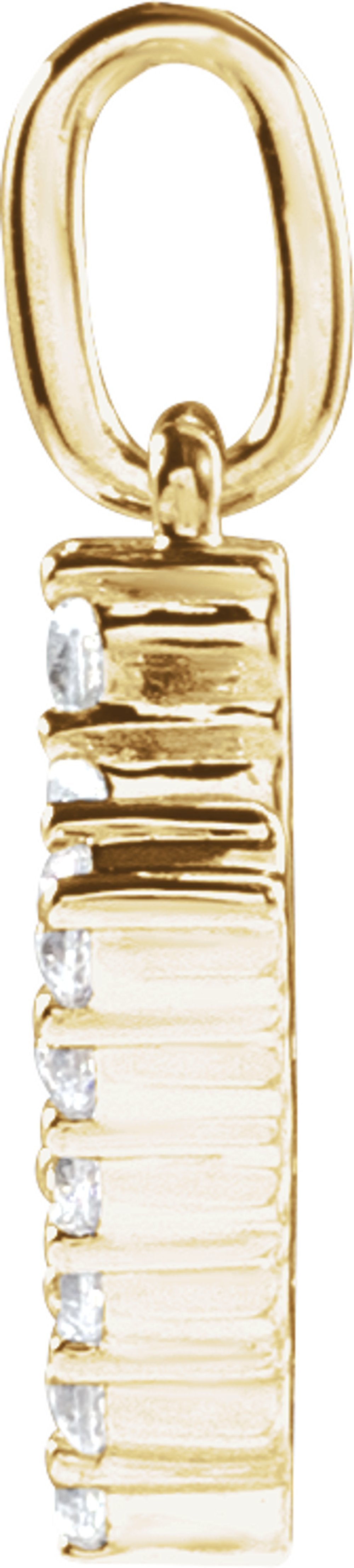 14K Yellow 1/5 CTW Lab-Grown Diamond Initial V Pendant