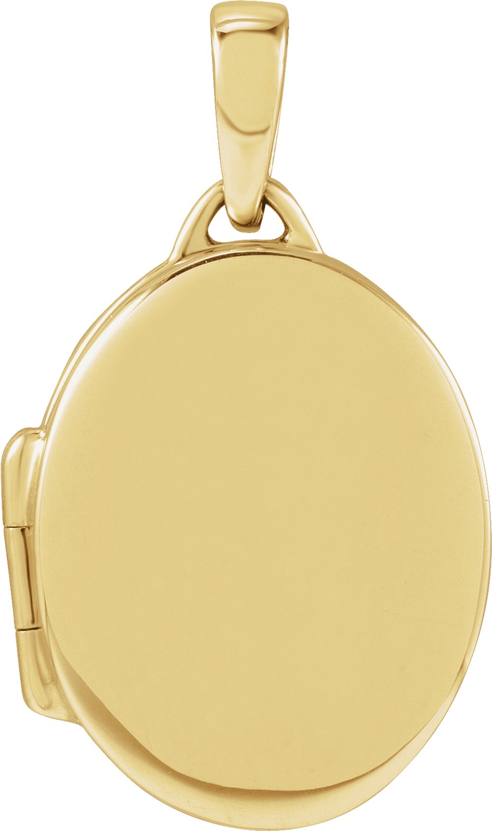 14K Yellow Gold Engravable Oval Locket