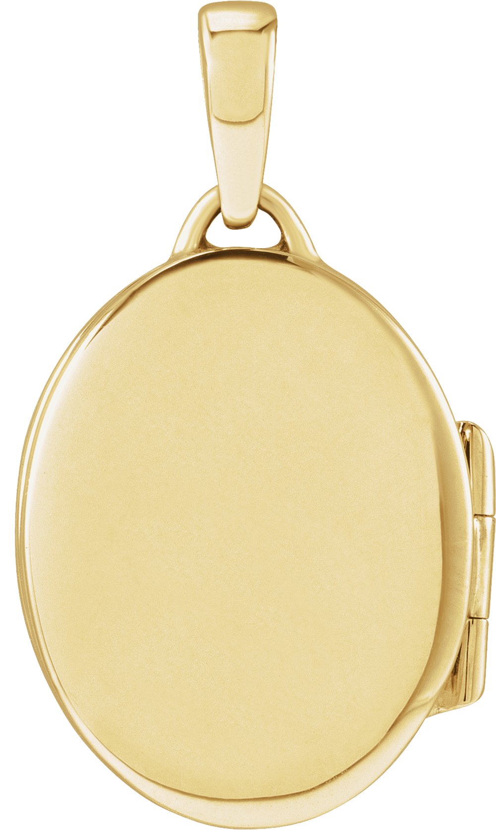 14K Yellow Gold Engravable Oval Locket