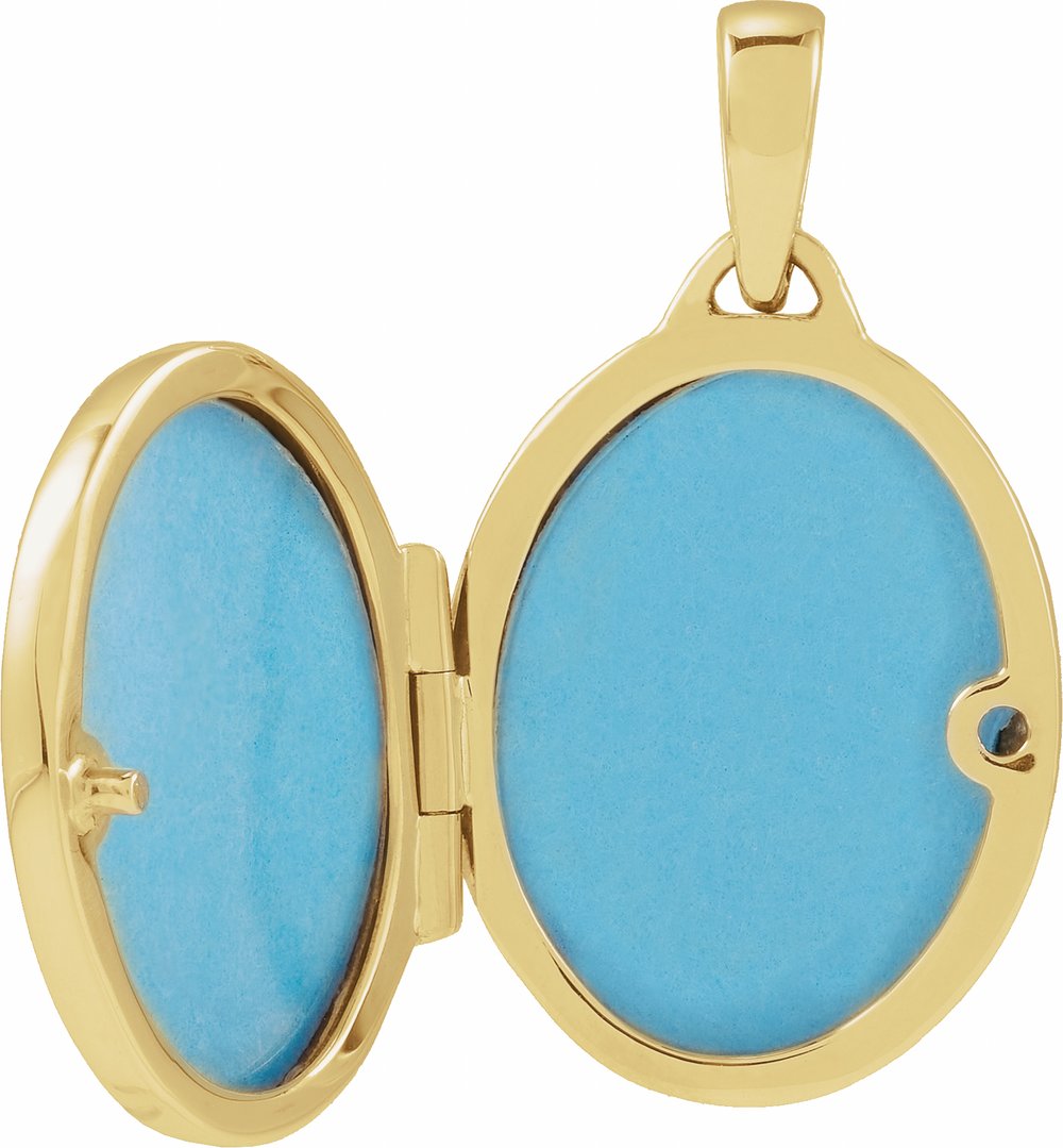 14K Yellow Gold Engravable Oval Locket