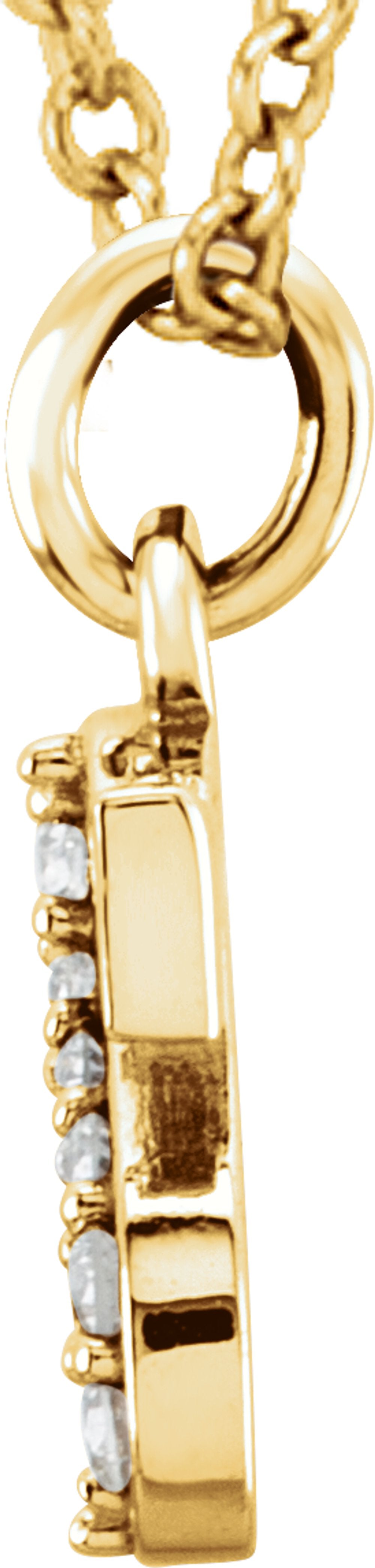 14K Yellow Gold .025 CTW Natural Diamond Lowercase Initial S 16" Necklace