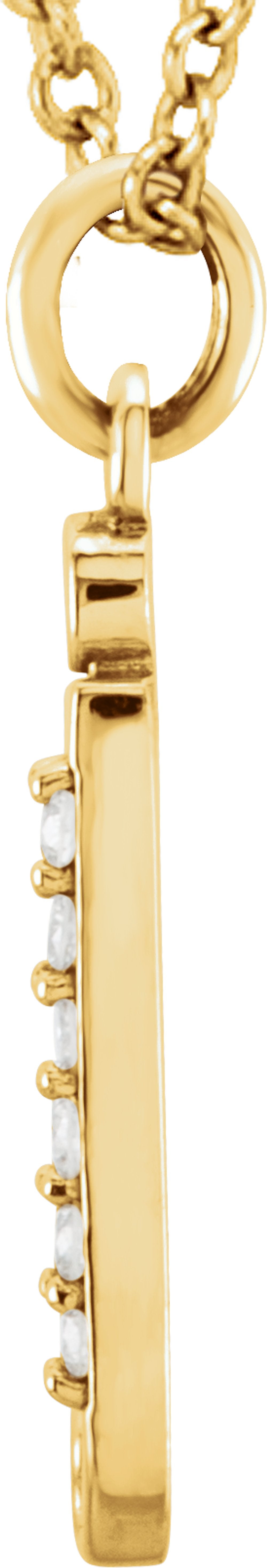 14K Yellow Gold .025 CTW Natural Diamond Lowercase Initial J 16" Necklace
