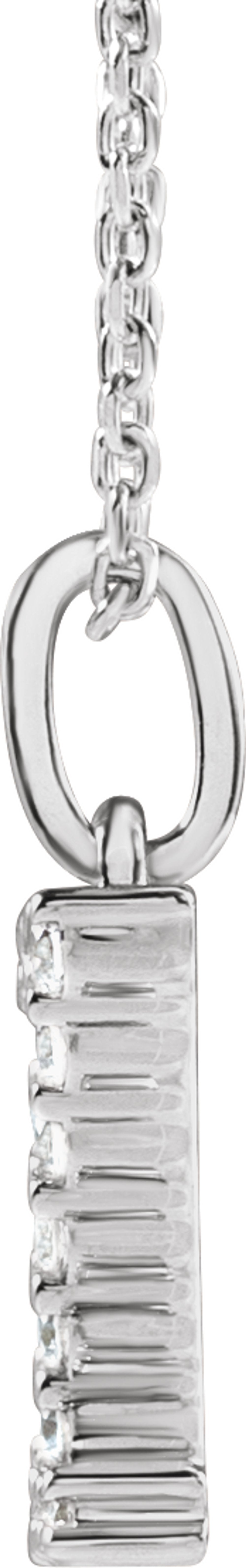 14K White Gold 1/5 CTW Lab-Grown Diamond Initial Z 16-18" Necklace