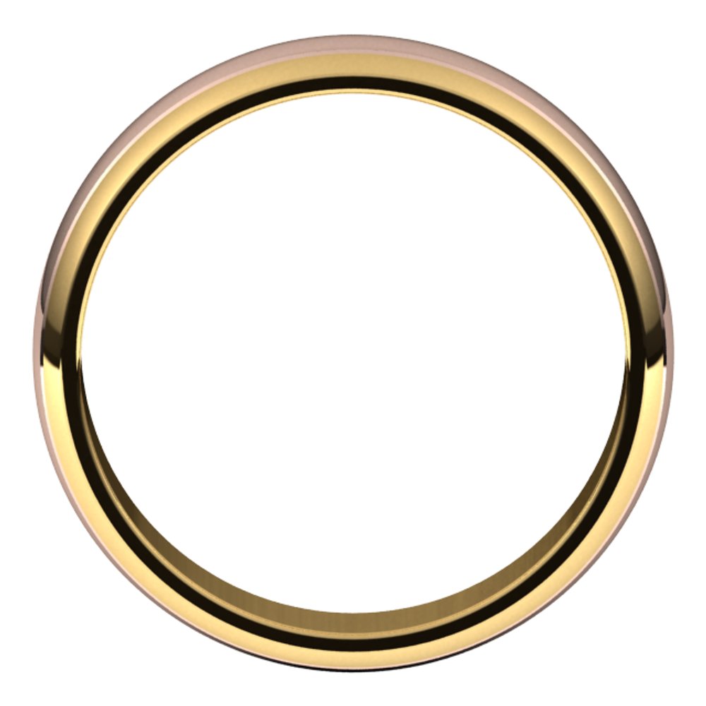 14K Yellow/Rose 5 mm Stepped Beveled-Edge Inlay Half Round Band Size 12