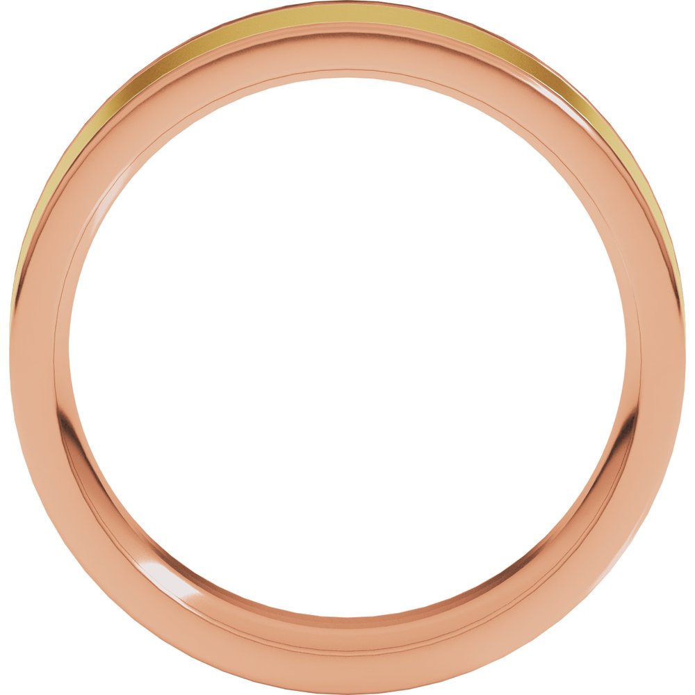 14K Rose/Yellow 6 mm Comfort-Fit Flat Band Size 10