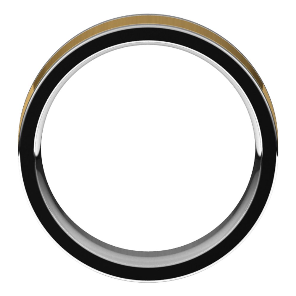 14K White/Yellow 7 mm Comfort-Fit Flat Band