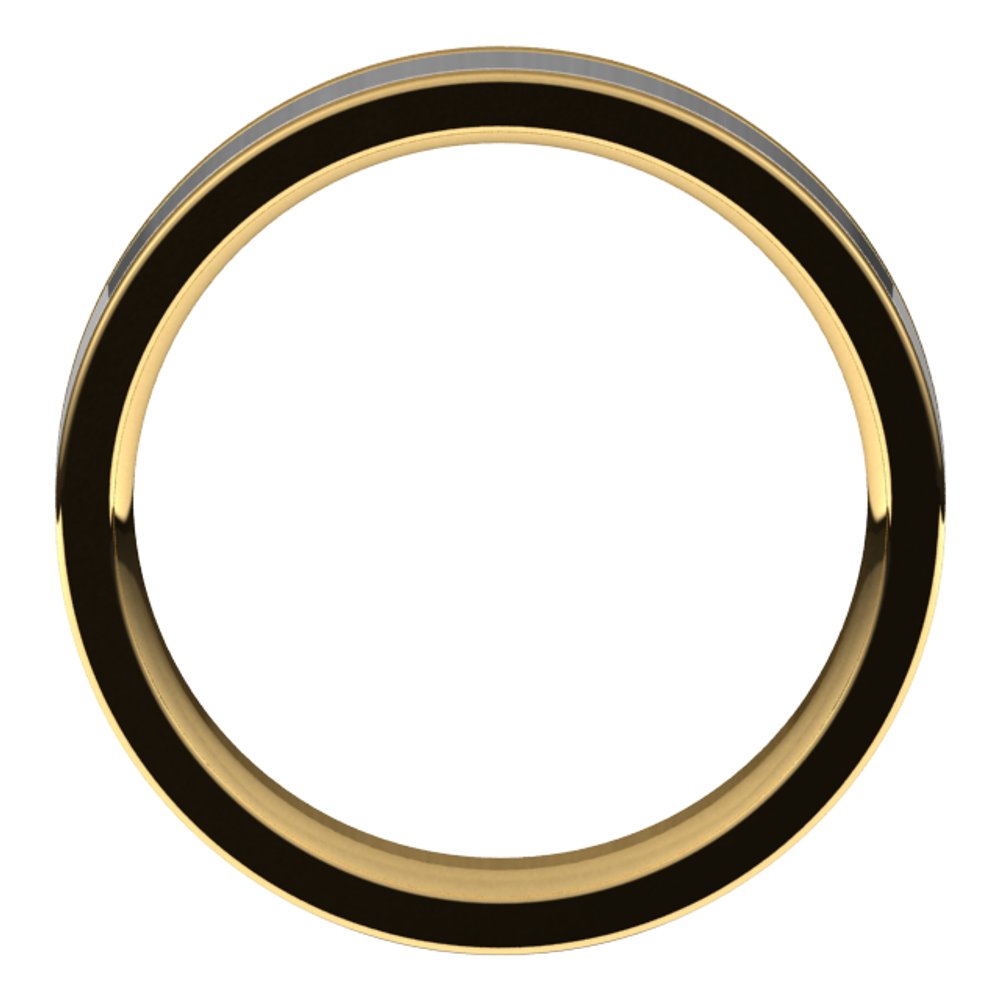 14K Yellow/White 5 mm Comfort-Fit Flat Band Size 10