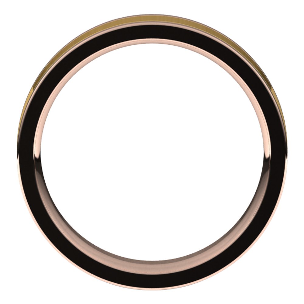 14K Rose/Yellow 5 mm Comfort-Fit Flat Band Size 10