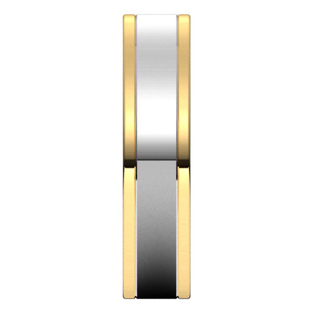 14K Yellow/White 5 mm Comfort-Fit Flat Band Size 10