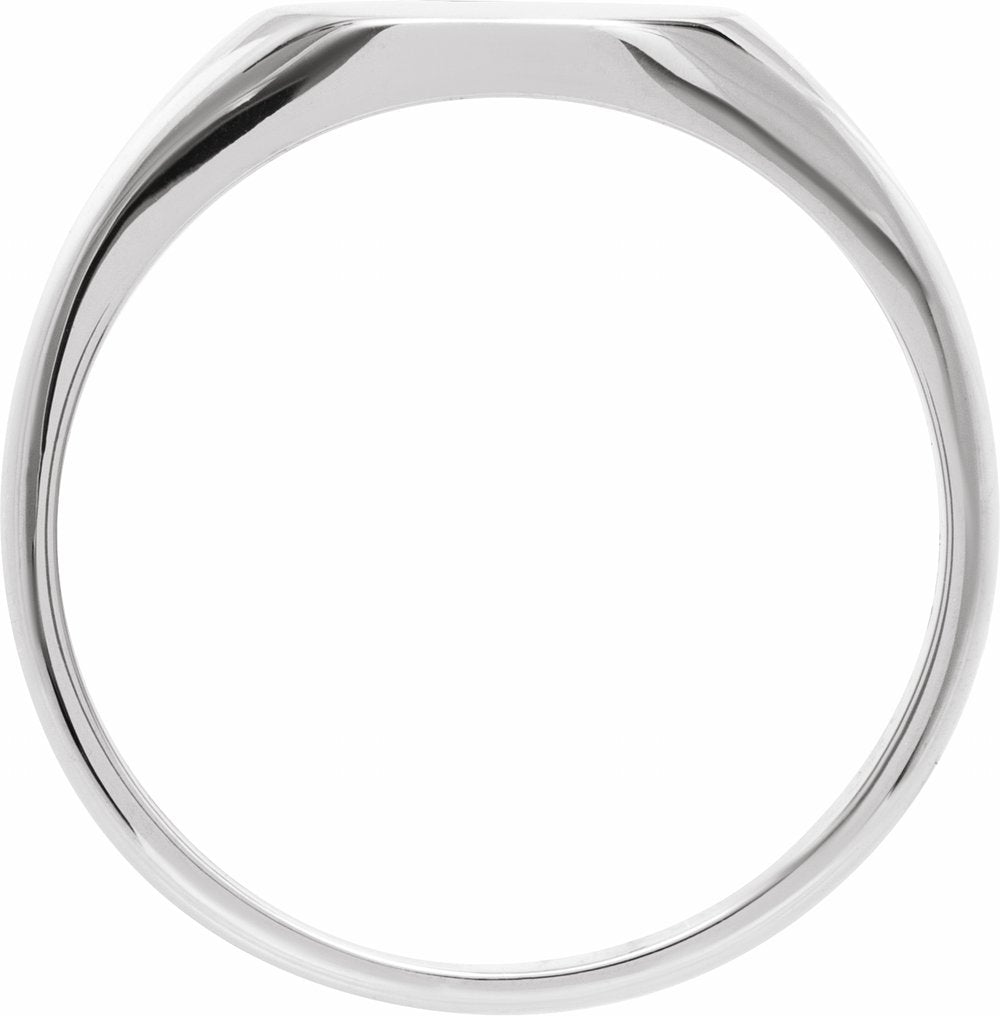 14K White Gold 9.5 mm Signet Ring