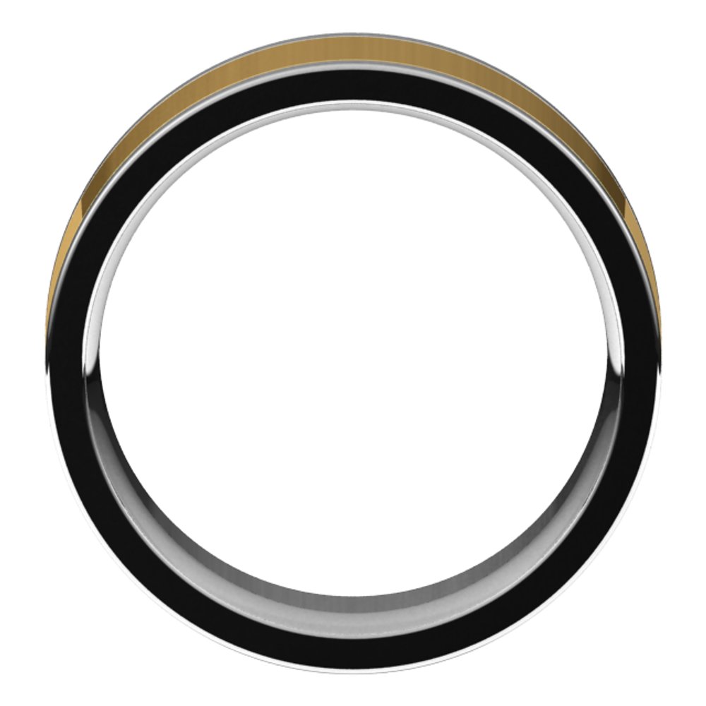 14K White/Yellow 8 mm Comfort-Fit Flat Band Size 10.5