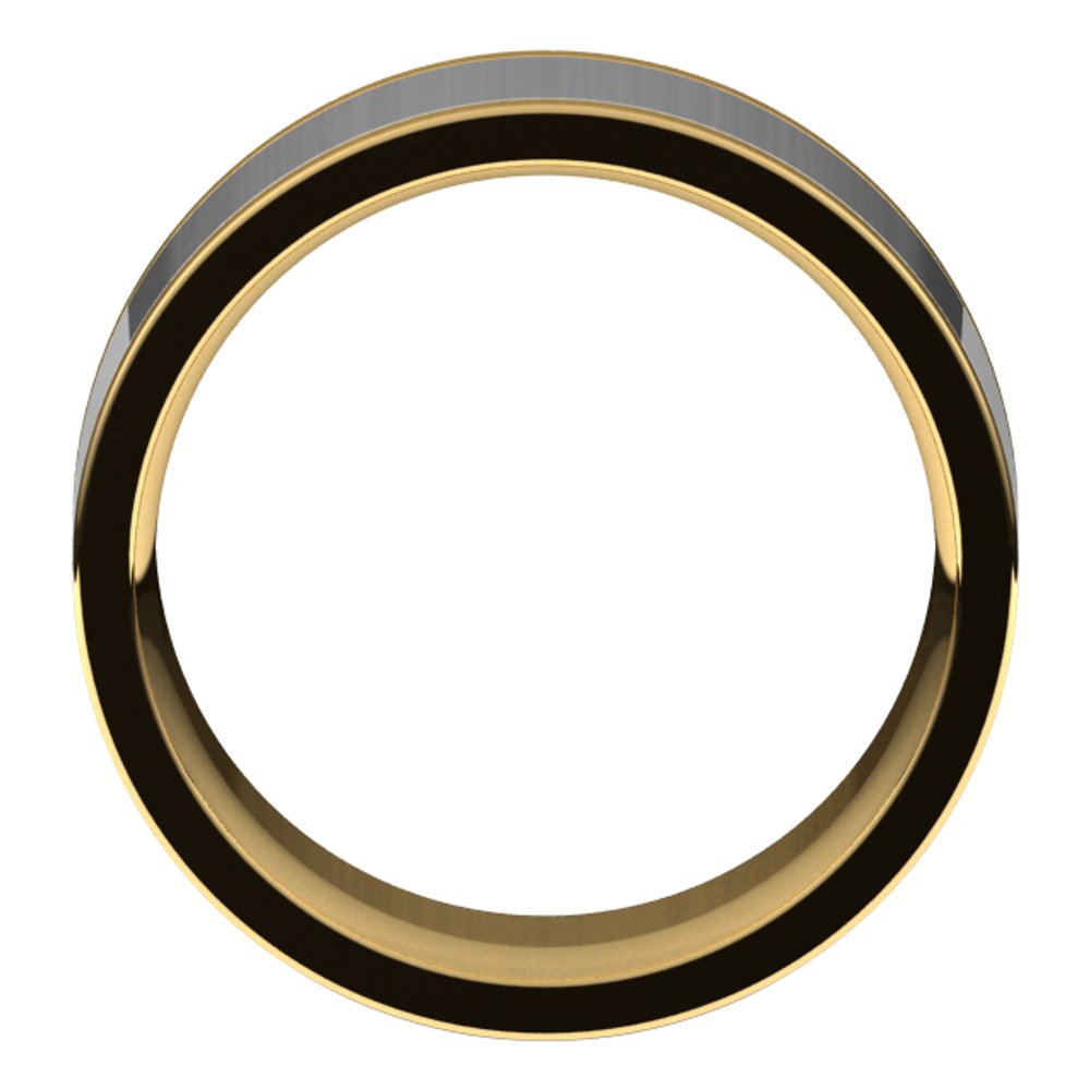 14K Yellow/White 9 mm Comfort-Fit Flat Band Size 11